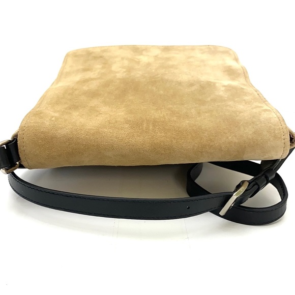 Wilson’s Women's Tan Suede Leather Maxima Crossbody Handbag - Picture 5 of 9